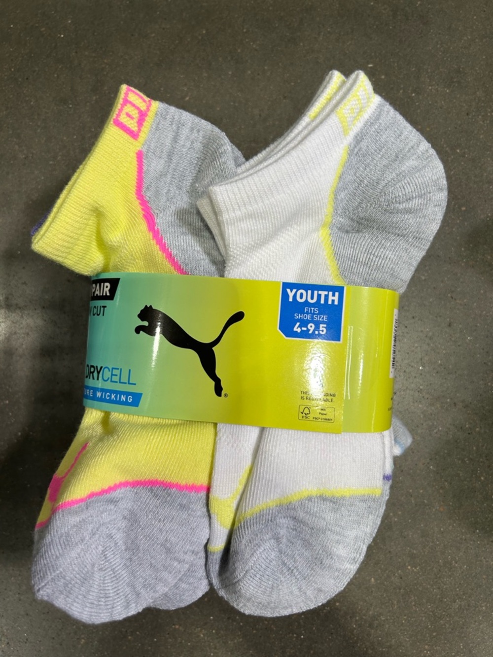 NEW Puma drycell Low cut Socks 10 pair youth fit shoes (4-9.5)